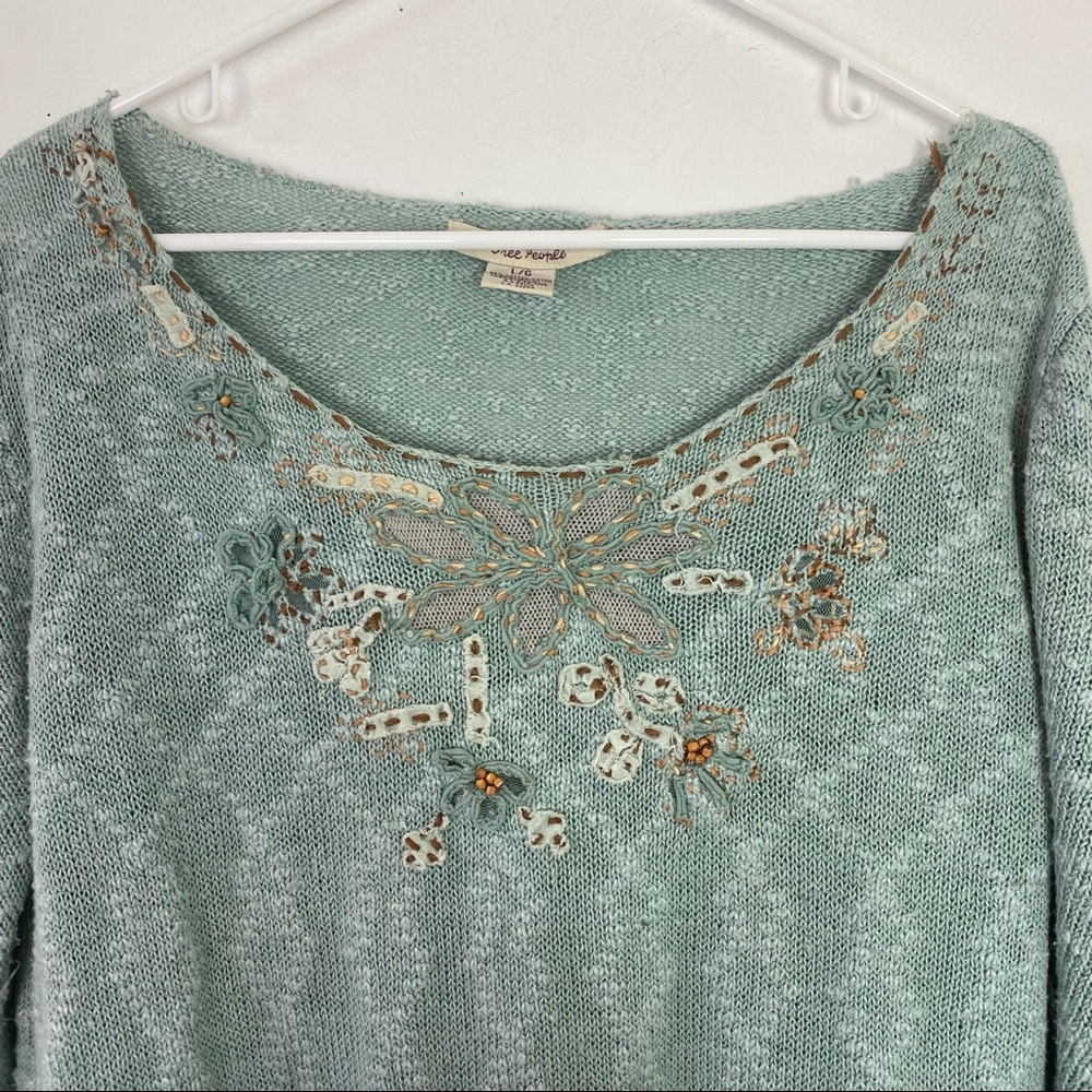 Free People Vintage 90s Embroider Pullover Sweater - Picture 3 of 12